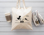 The Purple Tree Cool T-Rex Dino Cotton Tote Bags for Women (Pack of 1) - Eco Friendly & Reusable Shopping & College Bag