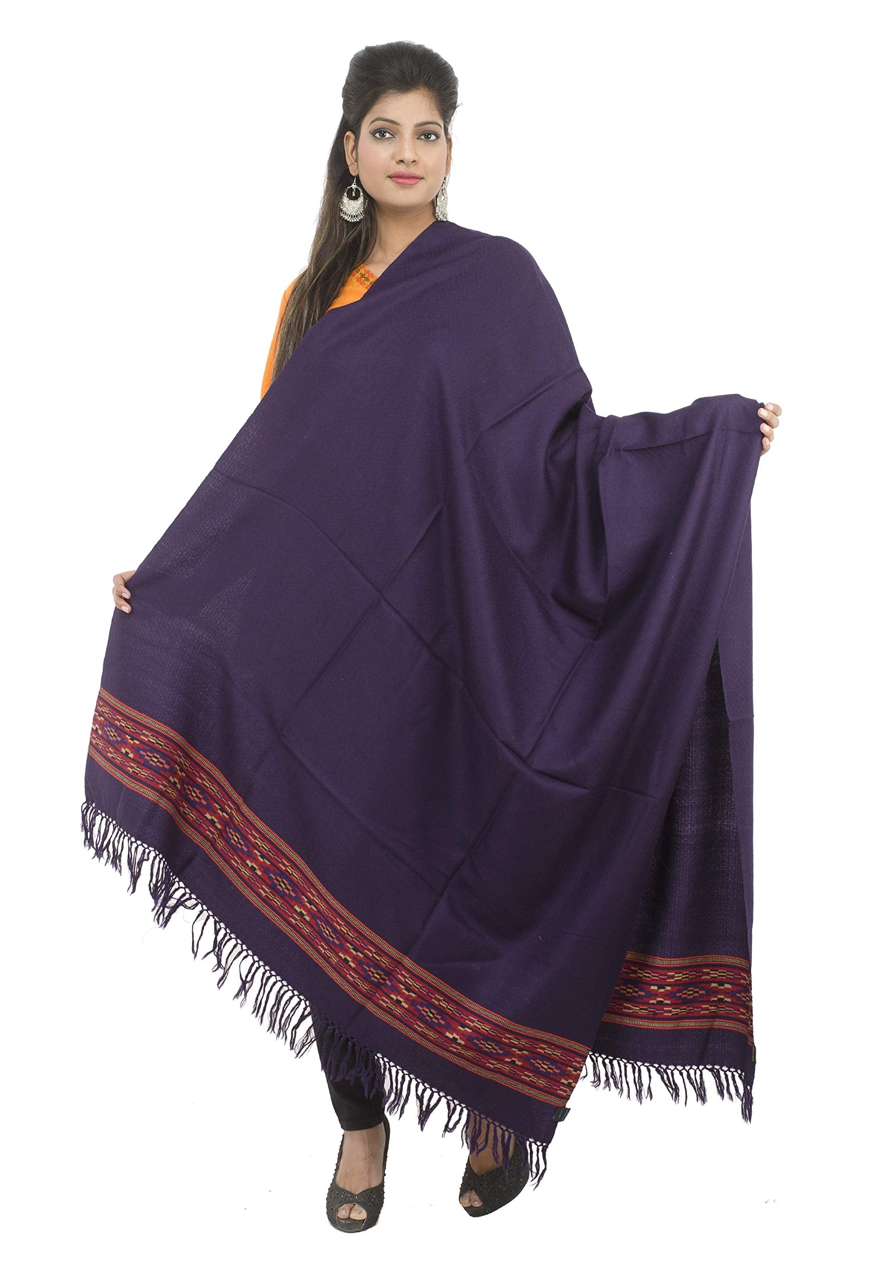 Tribes India Women's Woollen Shawl(Blue,(Free Size))