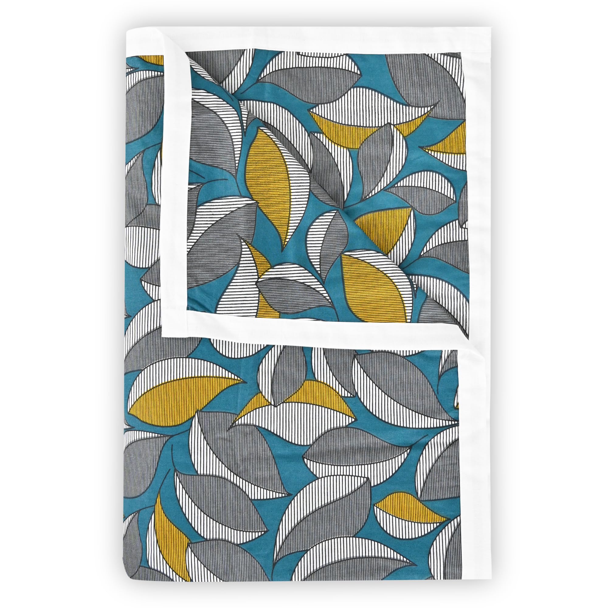 Divine Casa Floret 100% Cotton Double Dohar | 120 GSM | Soft & Lightweight Throw Blanket | Reversible Design | Cozy & Breathable Bedding | All-Season Comfort | 220 x 205 CM, Woody Petals Kafalo