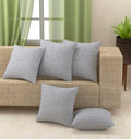 Yellow Weaves Jute Texture Cushion Covers, 24 X 24 Inches, Grey, Set Of 5, 250 TC