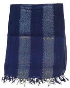 Saba Fashion Women Striped Scarf Shawl Dupatta Hijab Wrap Scarves Stoles (NAVY BLUE)