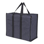 DOUBLE R BAGS Big Eco Cotton Canvas Shopping Bag | Navy Jhola Bag for Milk, Grocery, Fruits & Vegetables | Reinforced Handles | 43×21×35.5 cm | 1 Compartment Kitchen Essential (Pack of 1)