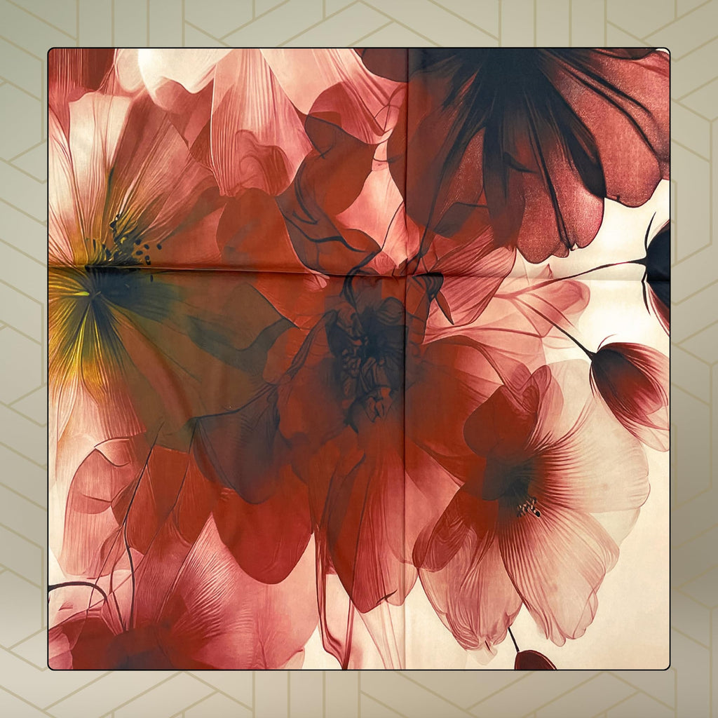 FAHABO Iconic Collection Digital Print Swiss Butter Cotton Scarf Stole for Women (Mute Peach - Ye)