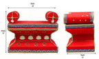 Daedal crafters Ganesh Chaturthi Mandap for Home Decoration, Red Pooja Makhar with Lotus Design - 20x16x12 Inch, Tabletop Lightweight Ganpati Decoration Mandap for Festival, Diwali & Temple Decor