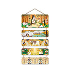 Artvibes Shri Krishna & Village Scene Folk Art Wall And Door Hanging for Home | Spiritual Decor Items | Graphic Art | Wall Illustrations | Artwork| Stylish Modern Decor Item | Gift Items (WH_6732N)
