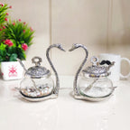 Prince Home Decor & Gifts Aluminium Bowl - 2 Bowl With 2 Spoon And 2 Cover, Silver, Transparent, 300 ml