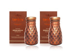 Tambra Copper Bedroom Jar with Inbuilt Glass | Rarity Diamond Design | Handcrafted, Leakproof, Jointless | Ayurvedic Benefits, Antioxidant Properties | 1200 ml (Pack of 2)