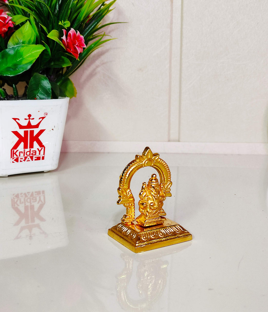 KridayKraft Gold Plated Ganesha ji for Pooja Room Showpiece for Room,Office & Table and Gift for Have House Warming.