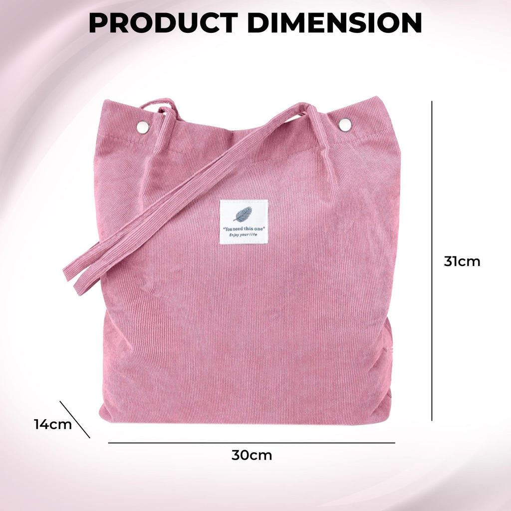 Kraptick CanvasTote Bags – Stylish Shoulder Tote Bag for Everyday Use For Women Reusable Compact Perfect as a Grocery, Shopping Bags for Grocery (Pink)