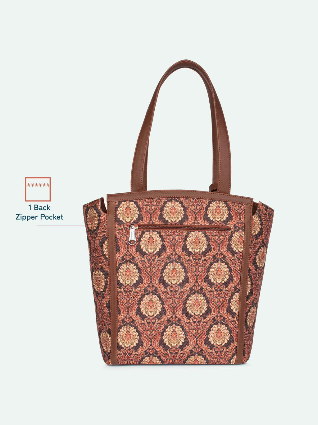 ZOUK Rhea Kapoor Adira Tote Bag for Women | Stylish Handbag for Woman | Premium Tote Bags | Purse Handbag | Big Size Stylish Hand Bags | Jodhpur Damask