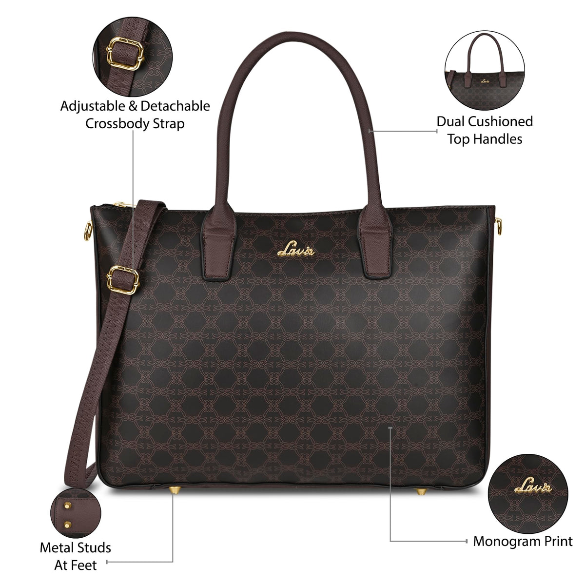 Lavie Women's Mono Raily Large Tote Handbag | Tote Bag for Work | Ladies Purse | Stylish Shoulder Bag | Gift for Women