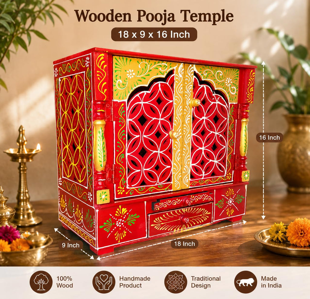 Kamdhenu Art and Craft Wooden Temple/Home Temple/Pooja Mandir/Pooja Mandap/Temple