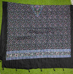JAHAN TEXTILE black Floral Printed for Women | Soft Lightweight Dupatta/Stole with Tassels | Elegant Ethnic & Casual Wear Wrap | Stylish Designer Shawl for All Seasons (Black)