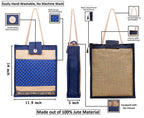 ASIAN Women's Tote Bag for Women with Zip, Stylish Cotton Handbags, Canvas Tote Bags for College & Daily Lunch & Shopping Lightweight Handcarry Bag's Pack of 2 (Navy Blue)