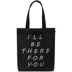 MASQ By Q-One Canvas Friends Embroidered Utility Tote Bags For Women With Zip, College Bag For Girls, 100% Organic Cotton Tote Bag For Traveling & Daily Use