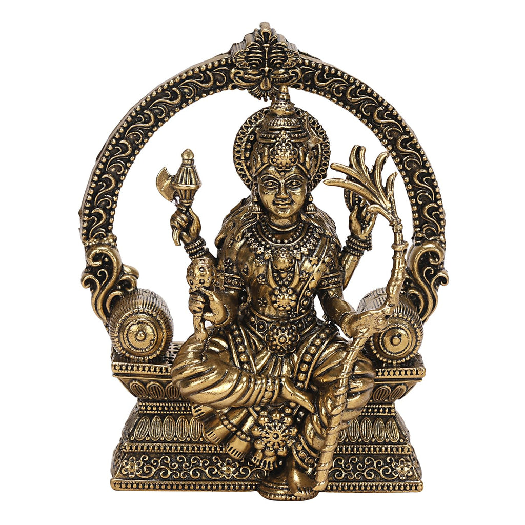 ARTSARA Fine Brass Raj Rajeshwari Devi Idol Goddess Lalita Tripura Sundari Statue for Home Mandir, Lalita Devi Murti Decor Gifts 4 Inch