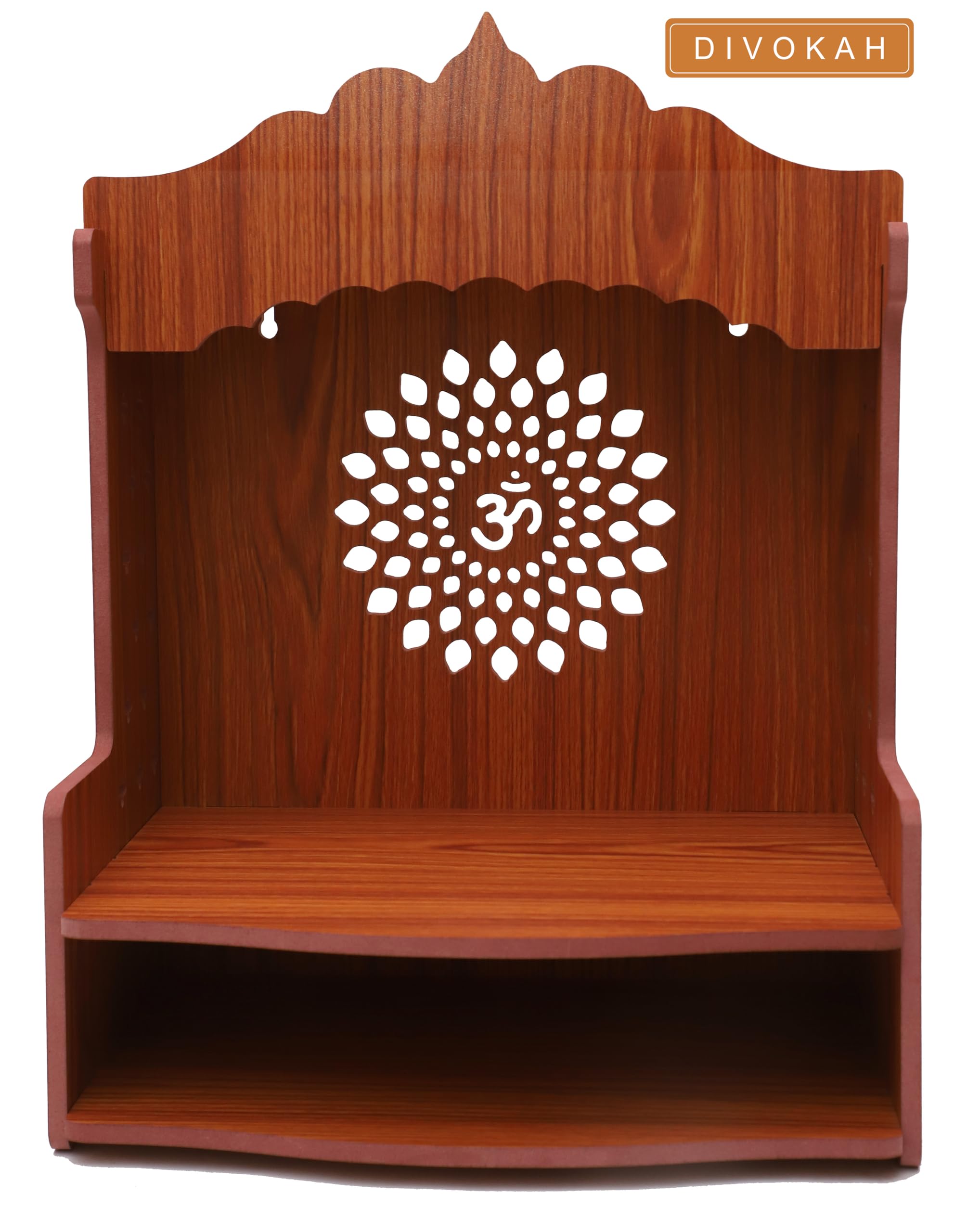 DIVOKAH® Beautiful MDF Wooden Temple/Home Temple/Pooja Mandir (8 MM Plywood Thickness) (WDN OMF)