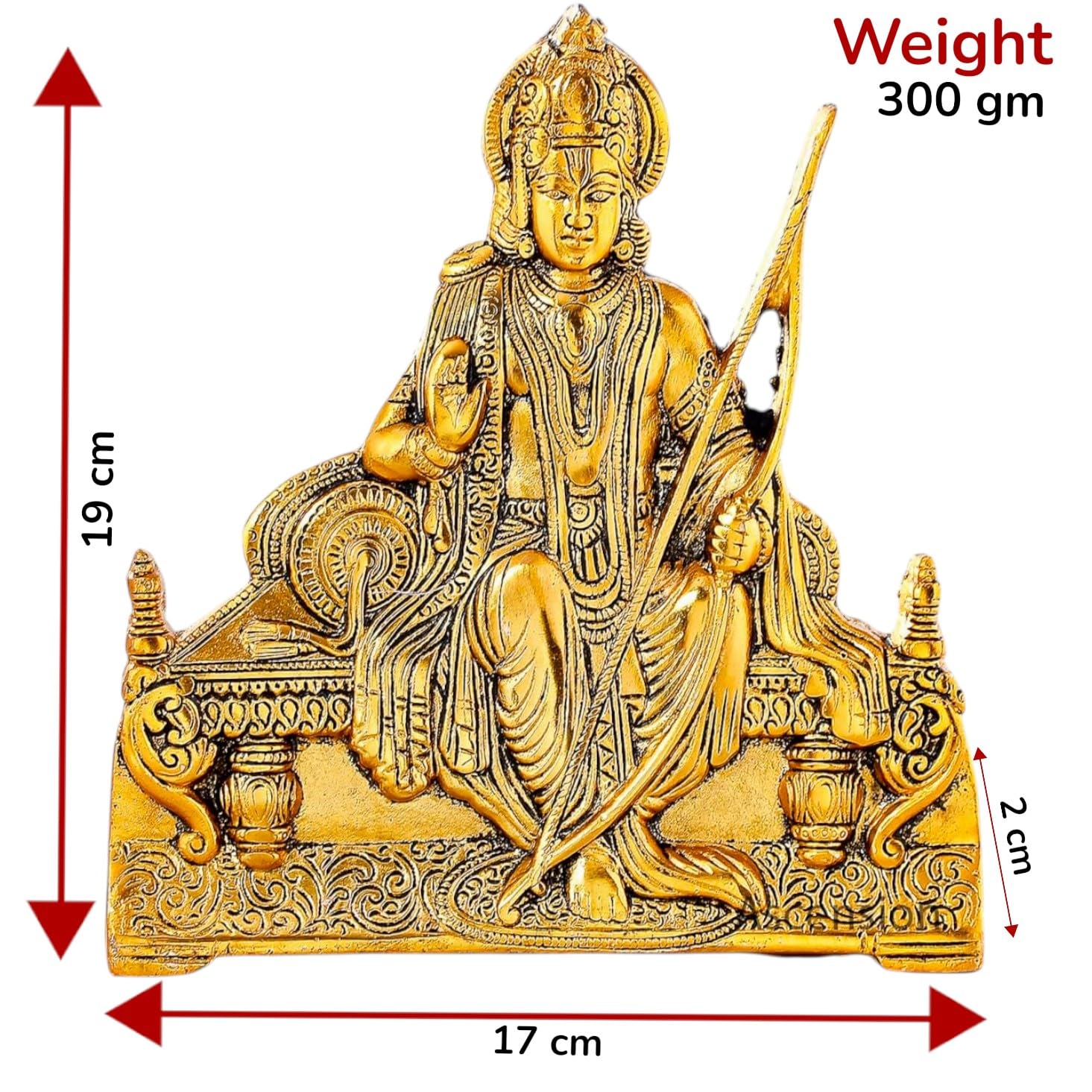 KridayKraft Metal Shree Ram Architectural Model Prabu Shri Ram Bhumi Ayodhya Showpiece for Home Decor, Office | Metal Showpiece Wall Hanging