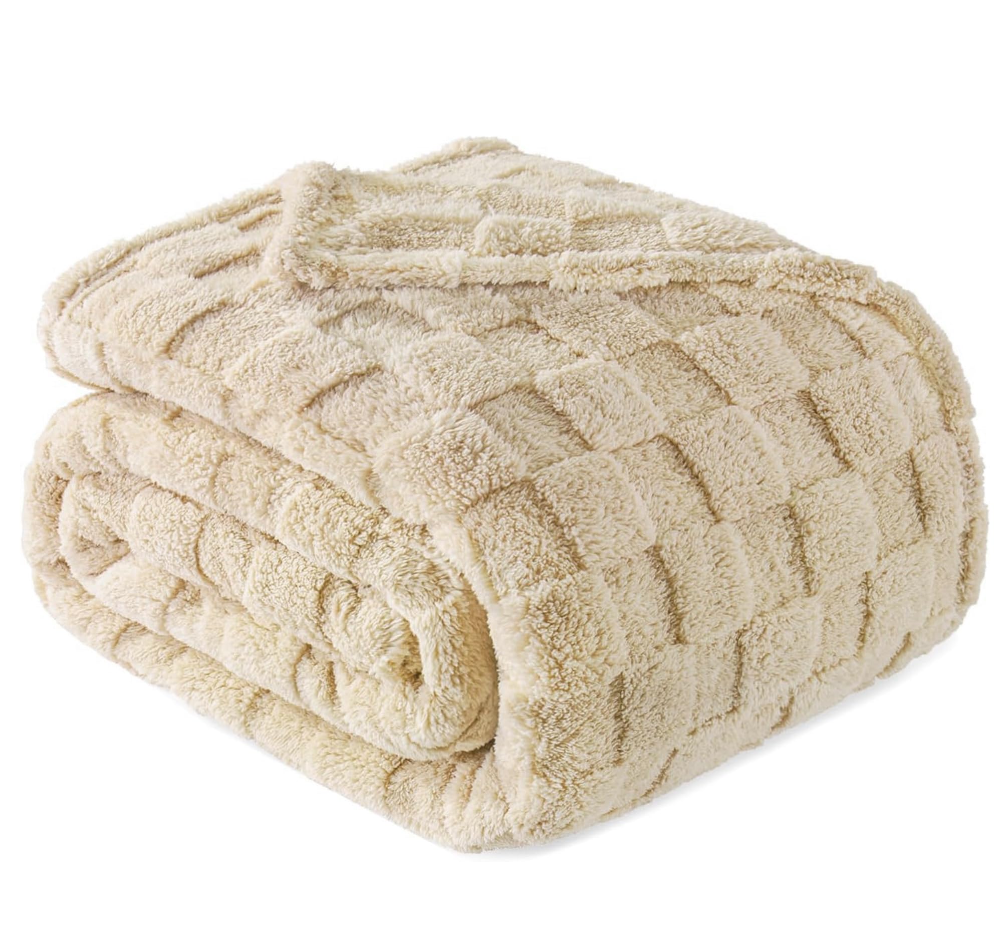 VAS COLLECTIONS Luxury Coral Flannel Blanket, 300 GSM – Ultra-Soft Plush, All-Season Comforter (Beige, Double (1800 g)) Kafalo