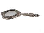 Prince White Metal Ladies Hand Mirror Silver Color