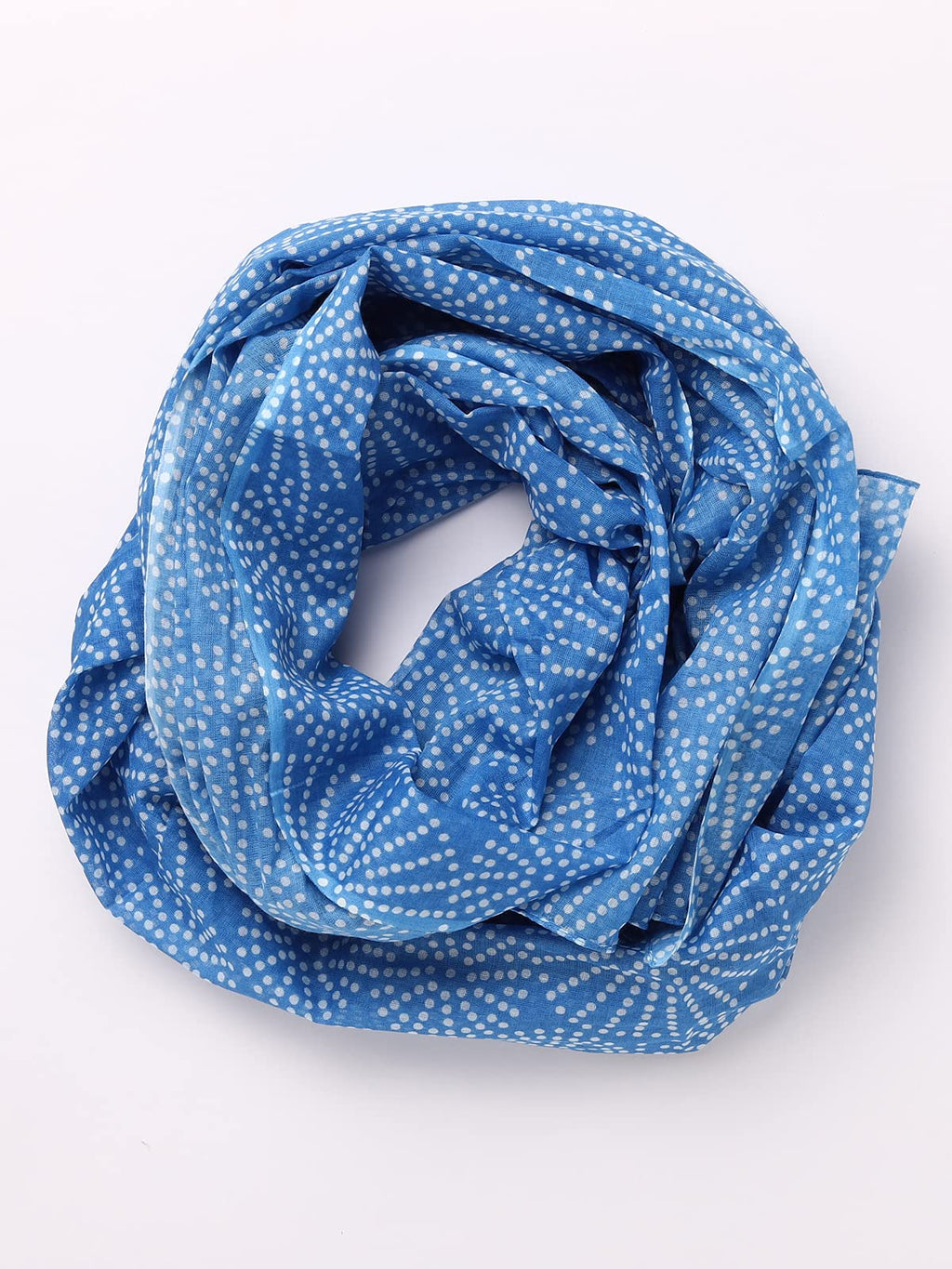 AQVA Printed Cotton Scarf for Women Stylish (Reverse Satellite Indigo) | Head and Face Cover Scarf for Girls with 100% Cotton | Soft & Lightweight Scarves/Stoles for all Weather (72 x 43 in)