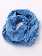 AQVA Printed Cotton Scarf for Women Stylish (Reverse Satellite Indigo) | Head and Face Cover Scarf for Girls with 100% Cotton | Soft & Lightweight Scarves/Stoles for all Weather (72 x 43 in)
