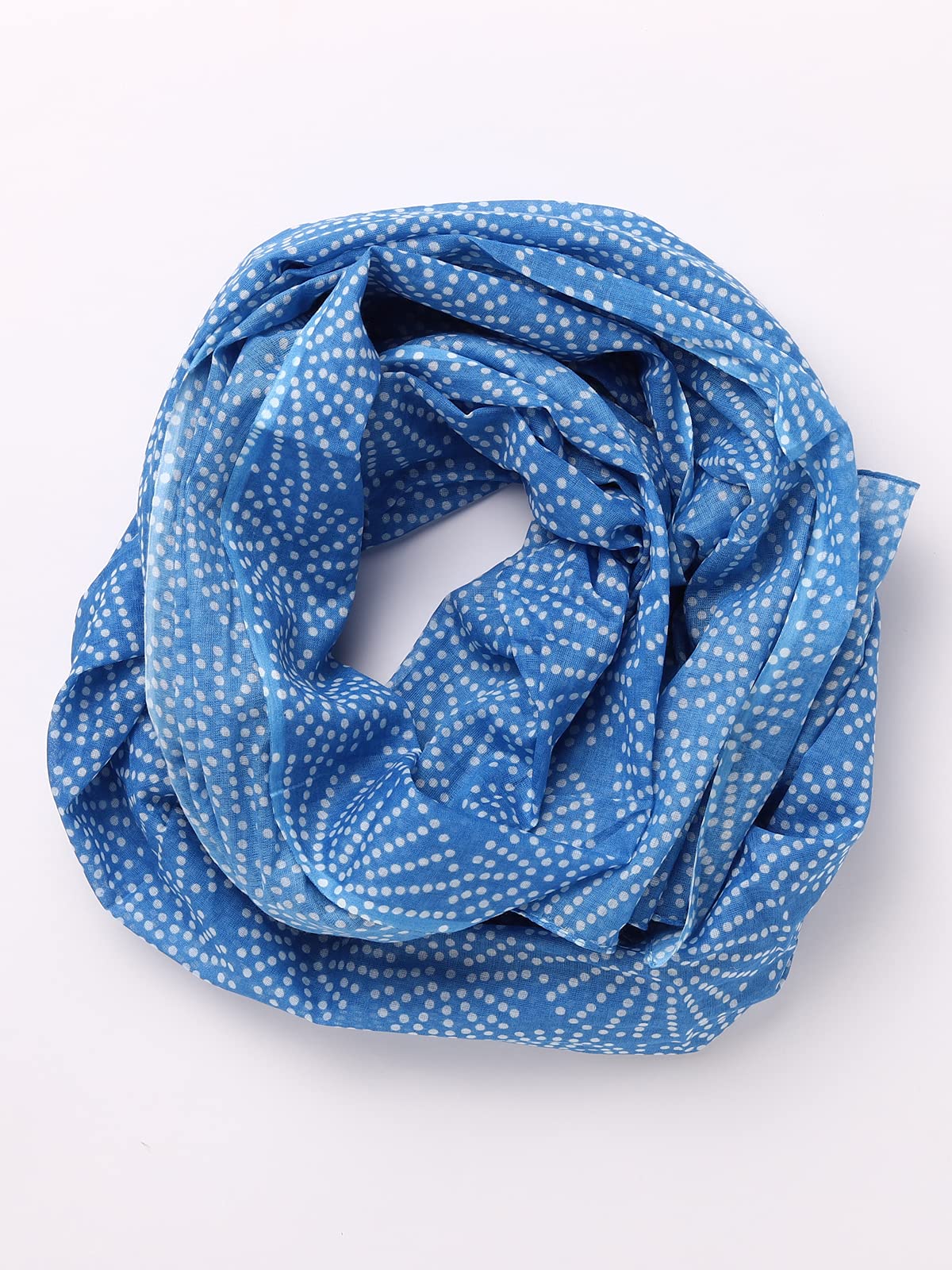 AQVA Printed Cotton Scarf for Women Stylish (Reverse Satellite Indigo) | Head and Face Cover Scarf for Girls with 100% Cotton | Soft & Lightweight Scarves/Stoles for all Weather (72 x 43 in)