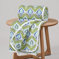 Divine Casa Floret 100% Cotton Double Dohar | 120 GSM | Soft & Lightweight Throw Blanket | Reversible Design | Cozy & Breathable Bedding | All-Season Comfort | 220 x 205 CM, Palm Green Kafalo