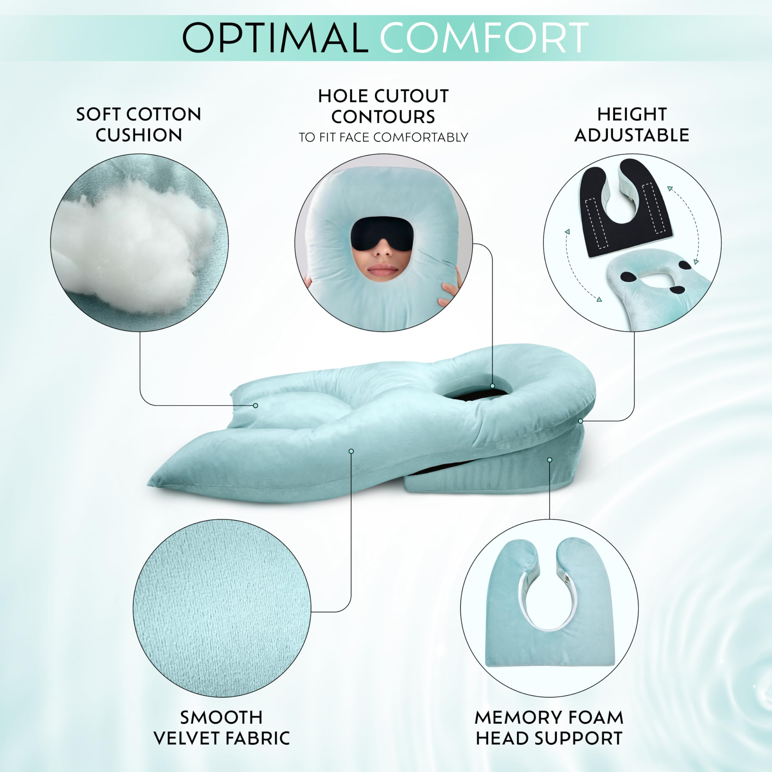 Athmonk Luxury Velvet Sleeping Eye Mask Blind Fold - Essential Travel Accessories - Blindfold For Sleeping - Eye Mask For Sleeping Men & Women - Complete Blackout Wide Design - Elastic Strap - Teal