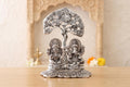 KridayKraft Silver Plated Laxmi Ganesha Tree Idol | Oxidized Finish Lord Ganesha & Goddess Lakshmi Tree Showpiece for Home Decor, Puja, Spiritual Growth, Office Desk, & Diwali Gifting.