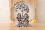 KridayKraft Silver Plated Laxmi Ganesha Tree Idol | Oxidized Finish Lord Ganesha & Goddess Lakshmi Tree Showpiece for Home Decor, Puja, Spiritual Growth, Office Desk, & Diwali Gifting.
