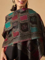Pashmoda Women Floral Geometry Kaani Wool Blend Stole (Size : 28x80in, 71X203cm) AVST09