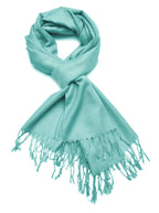Gelante Plain Soft Pashmina Shawl Wrap Scarf Solid Colors., Aqua Blue, One Size