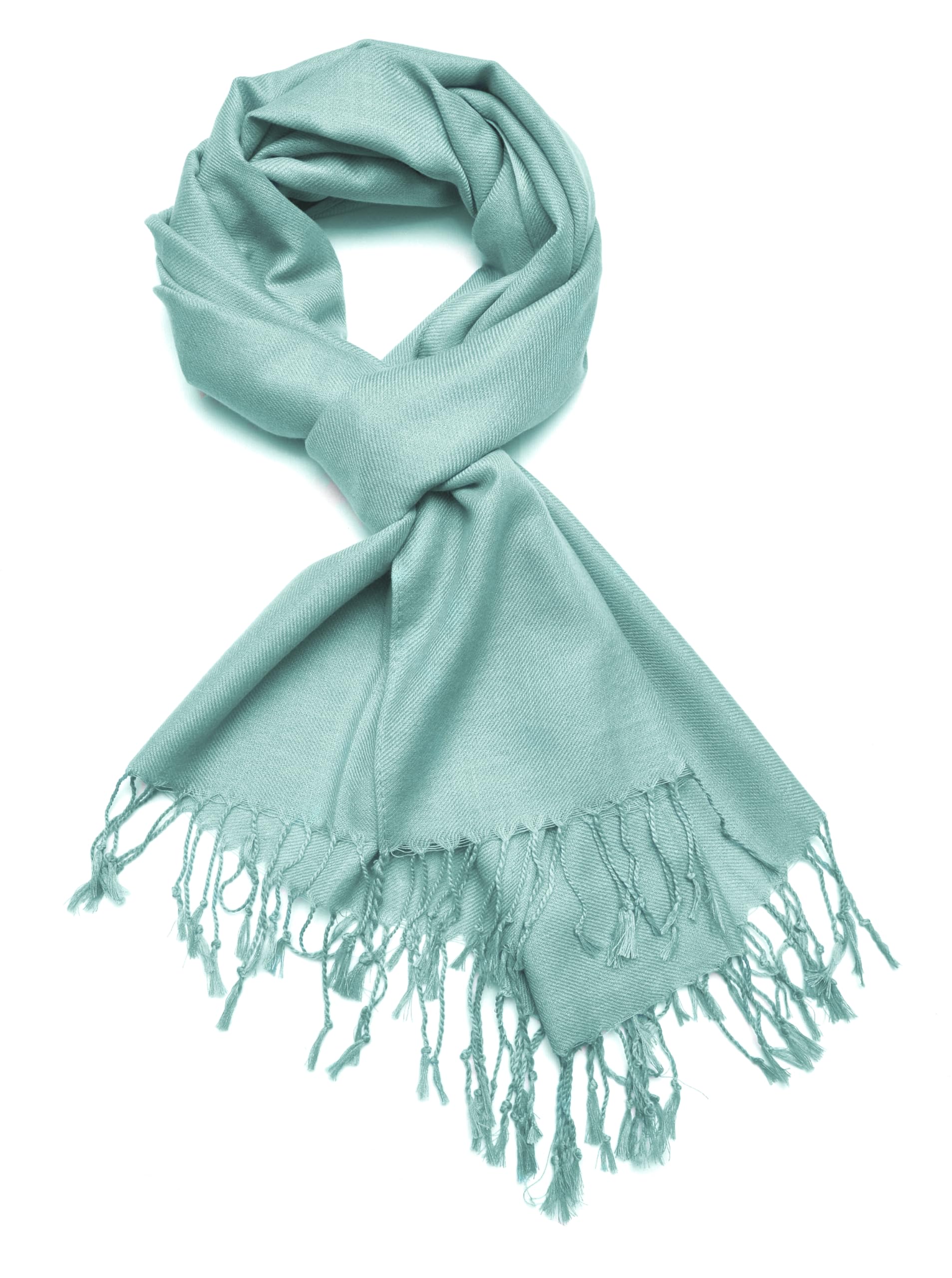 Gelante Plain Soft Pashmina Shawl Wrap Scarf Solid Colors., Aqua Blue, One Size