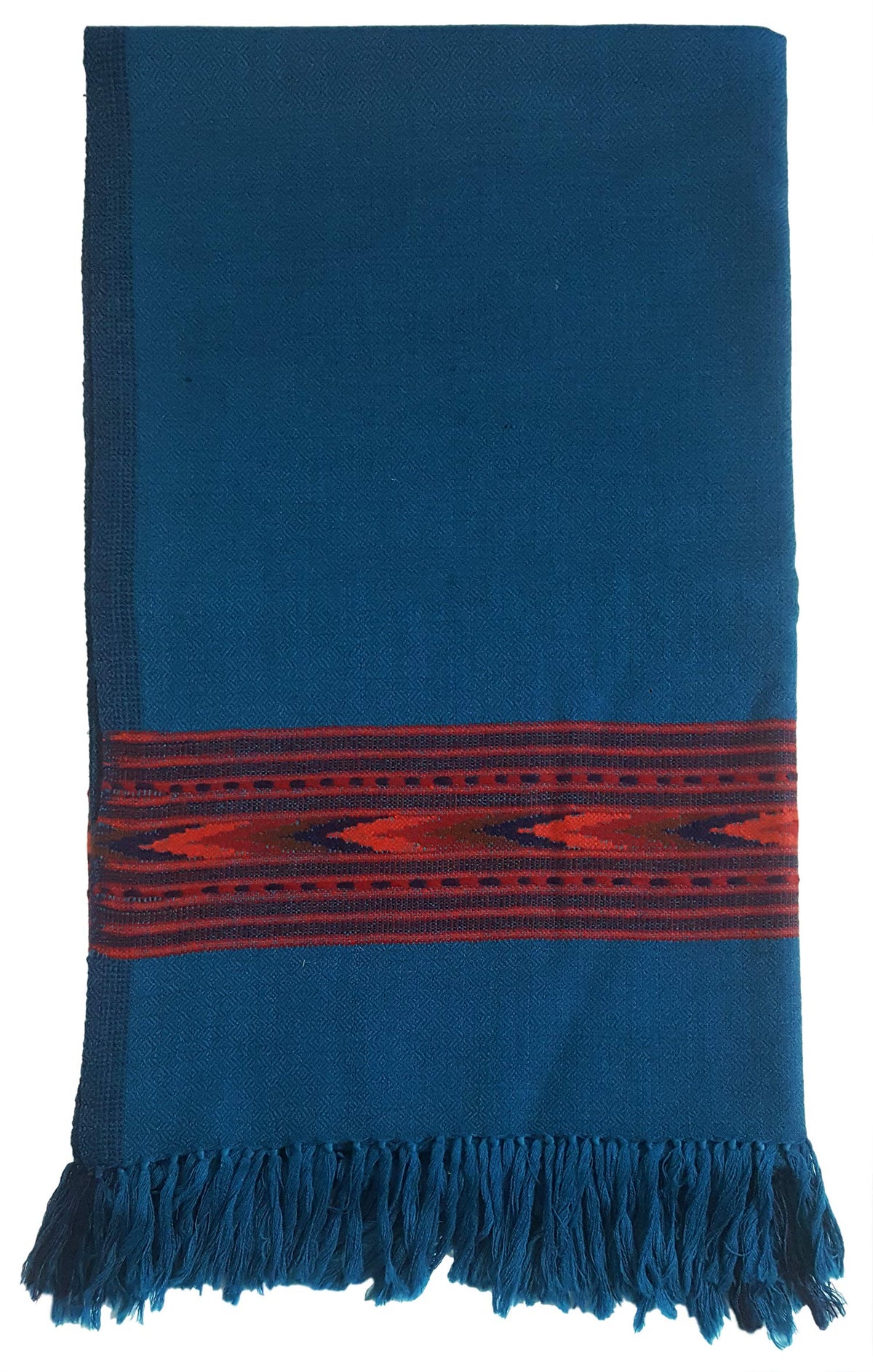 Mehrunnisa Handcrafted Premium Pure Wool Kullu Shawl – Unisex (GAR2564, Blue)