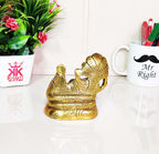KridayKraft Gold Plated Laxmi Narayan on SheshNag Metal Statue for Pooja, Decoretive for Home,Office & Car Dashboard,Religious Idol