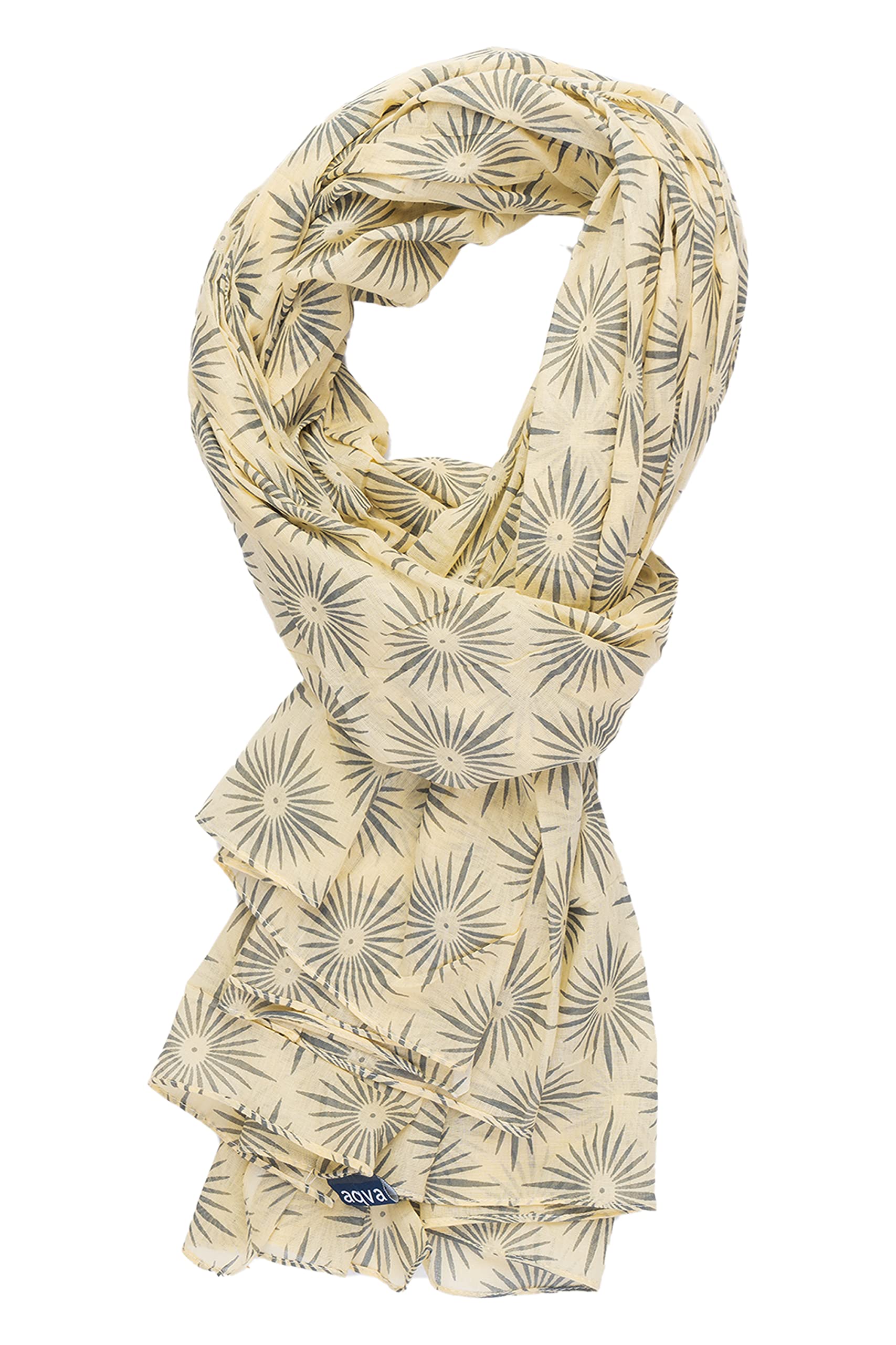 AQVA Printed Cotton Scarf for Women, Lightweight Soft Scarves Stoles for Summer & Winter (Size: 43 X 75 Inches)…