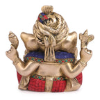 ARTVARKO Brass Color Ganesha Safa Pagdi Ganesh Statue Ganapathi Vigneshwara Ganpati Stone Idol Figurine God Lord Elephant Sculpture Height 9