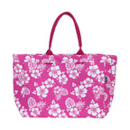 AQVA Stripe Printed Tote Bag for Women | Ladies Casual Handbag for Shopping, Travel with Top & inner Zip Pocket | Versatile Trendy Handbag for College Girls (Jardin Hot Pink)