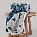 Divine Casa Premium-Feel Reversible Single Bed Dohar | Soft 120 GSM Microfiber Throw Blanket at Great Value | Size 210 x 140 cm | Geometric | Midnight Grey Kafalo