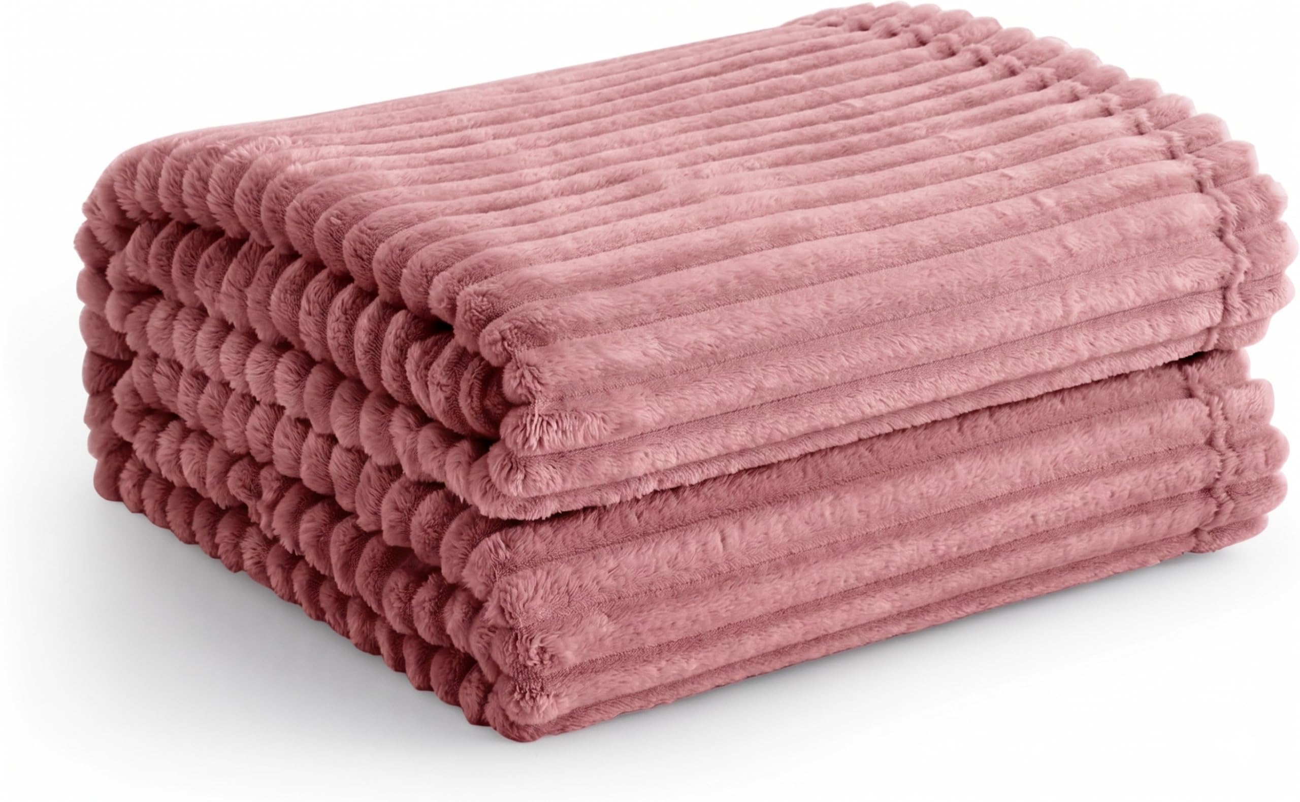Cotton Bolls Textiles Cozy Plush AC Blanket for Double Bed, Lightweight All Season Blanket, Ultra Soft Blanket for AC Room, Mild Winter, Can Be Used as Bedsheet in Winter, 90x90 Inches, Pencil Mauve Kafalo