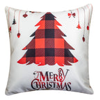 Vendola Decorative Merry Christmas 12 Inch x 12 Inch Cushion Covers Set of 5, Satin Cushion Cover for Sofa, Christmas Home Decor, White and Red Colour, Deer, Reindeer, Deer Print, (12X12 Inches)