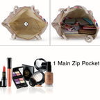 SIBY Tote Bag - Canvas Rope Handle Bag with Zipper Closure, Spacious Interior Pocket - Modern Style, Ideal for All Occasions