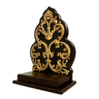 AONA Brass and Wooden Sihasan for Multipurpose Use Temple Goddess Temple Height 13 Inches