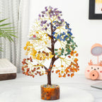 Improvhome Money Tree - Healing Crystals - Small Show Pieces for Shelves - Decorative Tree - 7 Chakra Tree - Desktop Decoration Items - Spiritual Gifts (150 Beads)