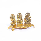 KridayKraft Laxmi Ganesha Saraswati Murti,LGS Metal Statue with Diya,Showpiece Figurines