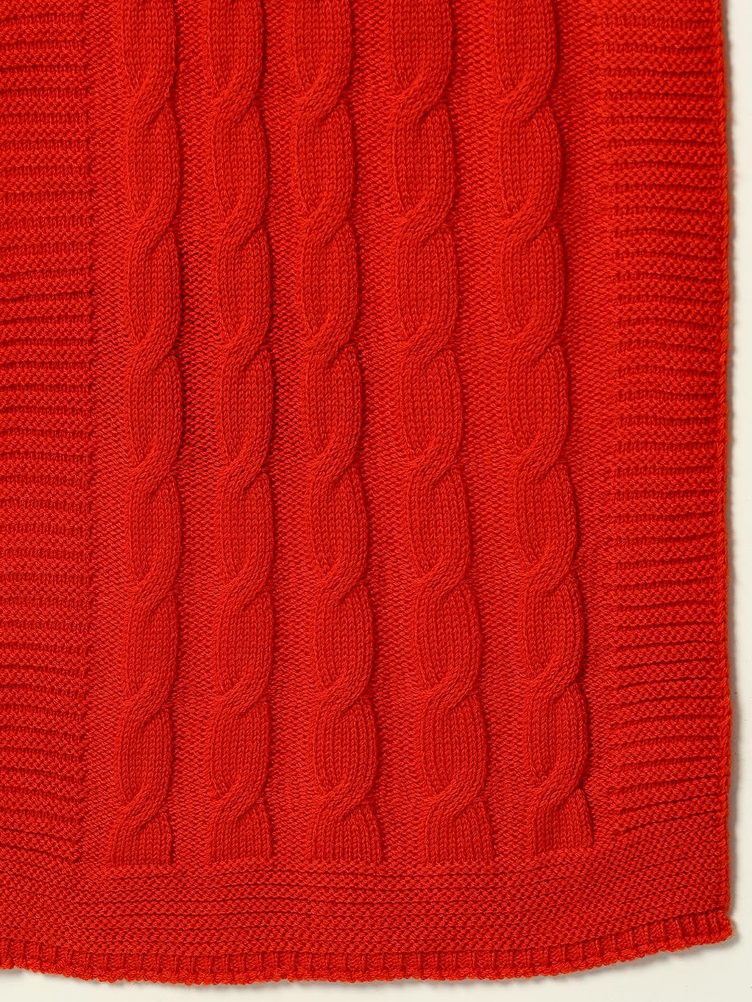 Ravaiyaa - Attitude is everything Reversible Wool Scarves Knitted Pattern Women Neck Wraps Muffler Winter Wool Scarf 65x14 Inch (Orange)