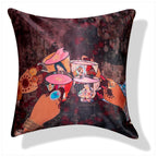 Vendola Bollywood Series Satin Microfibre 250TC Cushion Covers, Multicolor, Set of 4 Pieces (16X16 Inches)