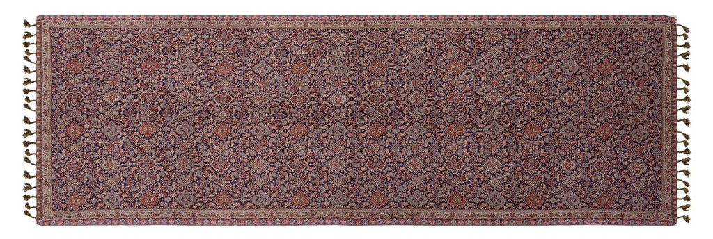 EH Reversible Jamawar Multicolor Viscose Silk, Floral & Paisley Super Soft Pashmina Stoles/Scarf (Floral Royal Blue), For Female