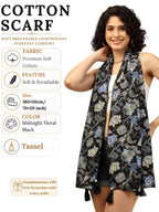 KE KANHA EXPORTS Cotton Scarf with Tassels|Scarf for Women Stylish|Stole for Women|Breathable Boho Beach Summer Wrap|Multicolor Scarf|Easily Fits 180 * 50 CM